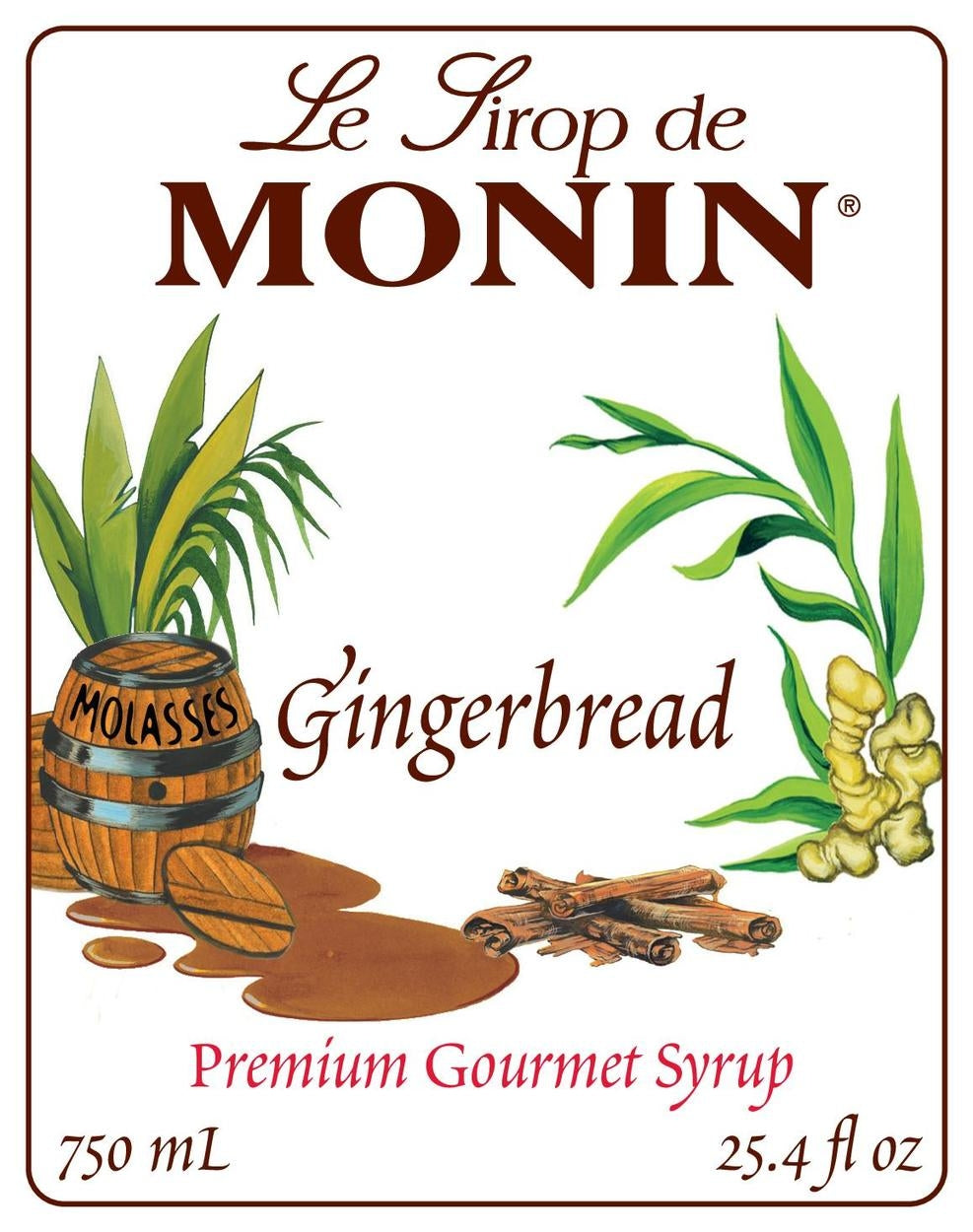 Monin Gingerbread Syrup - Bottle (750mL)