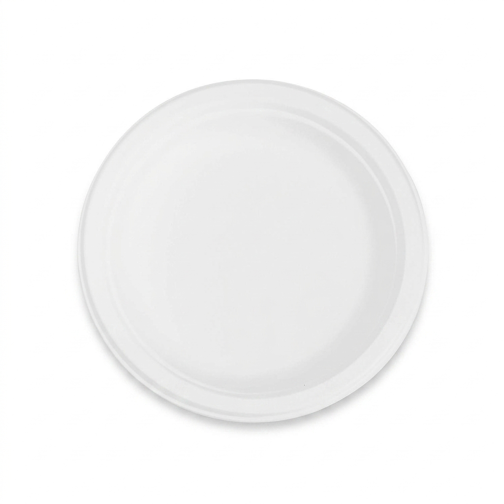 Karat Earth 6'' Molded Fiber Round Plates, PFAS Free, White - 1,000 pcs