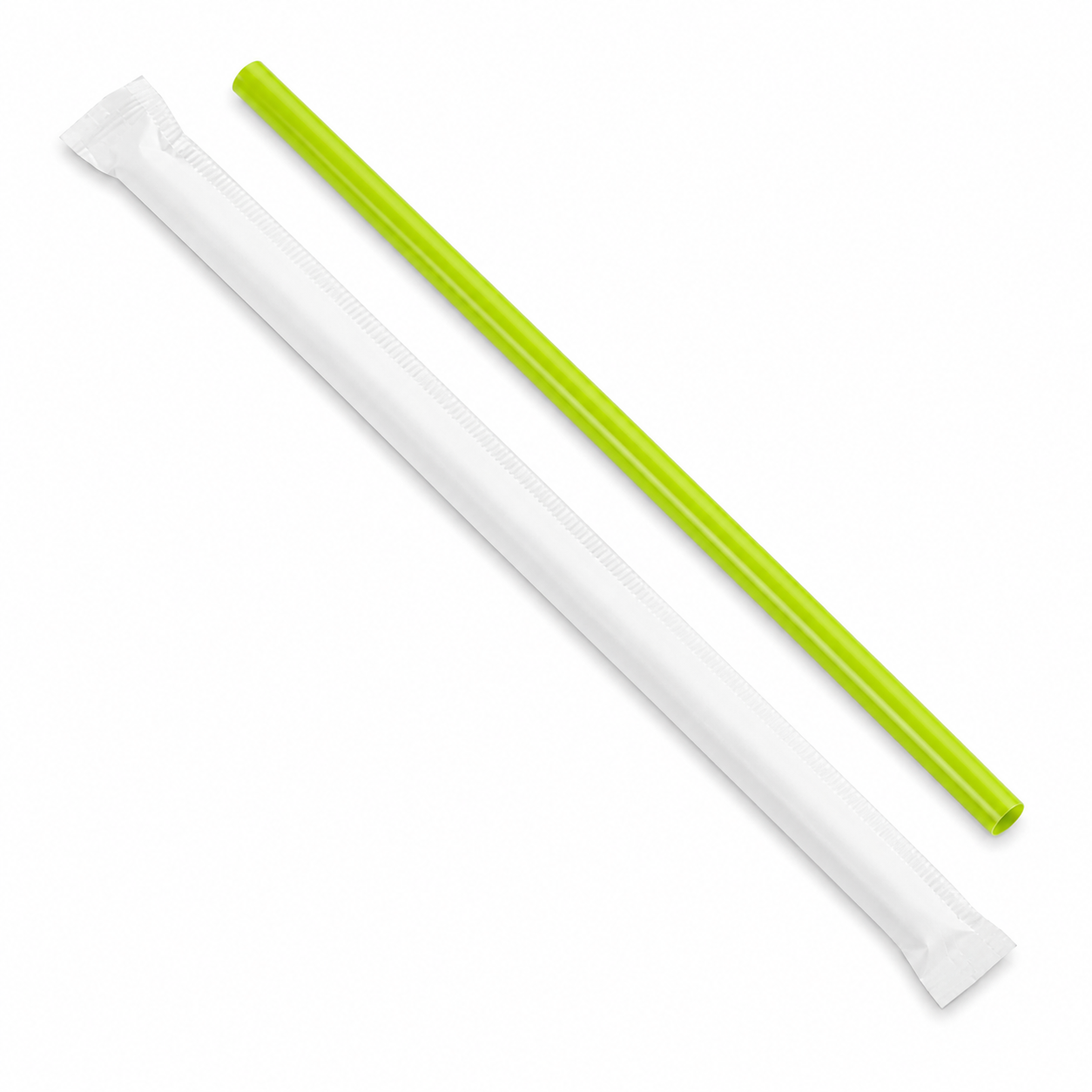 Karat Earth 8.75" Giant PLA Straw (7mm) Paper Wrapped, Green - 2,500 pcs