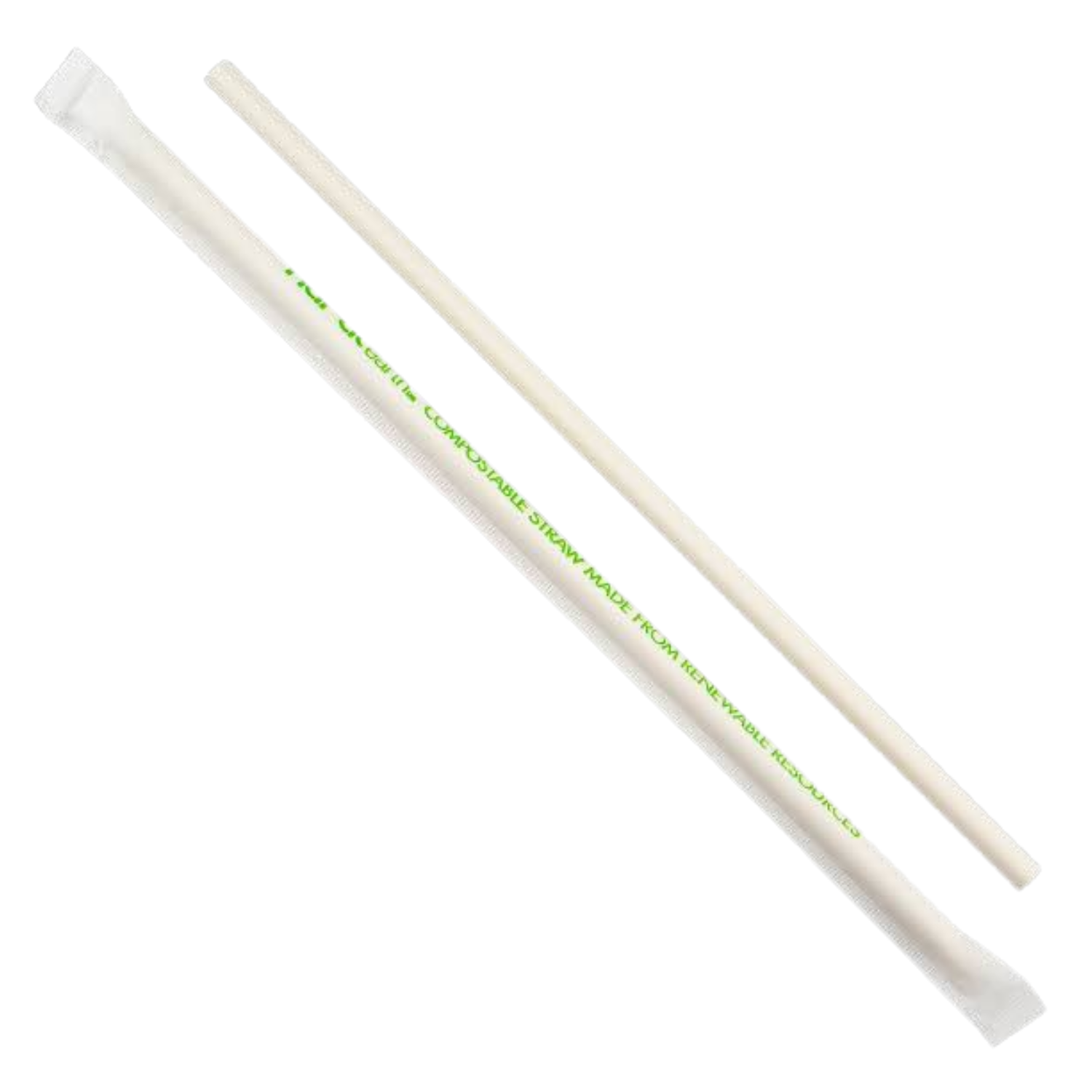 Karat Earth 9" Jumbo Paper Straw Wrapped, White - 1,200 pcs