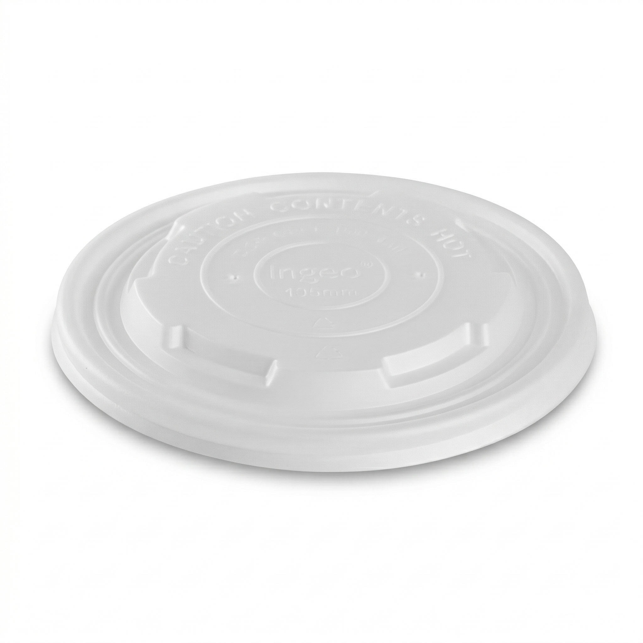 Karat Earth 114.6mm Compostable Flat Lids for 12-16oz Paper Food Container & 24-32oz Gourmet Food Container - 500 pcs