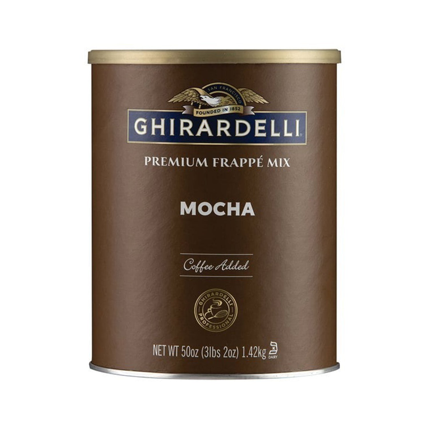 Ghirardelli Mocha Frappe with Coffee Add Mix in Brown 3.12 lb caned