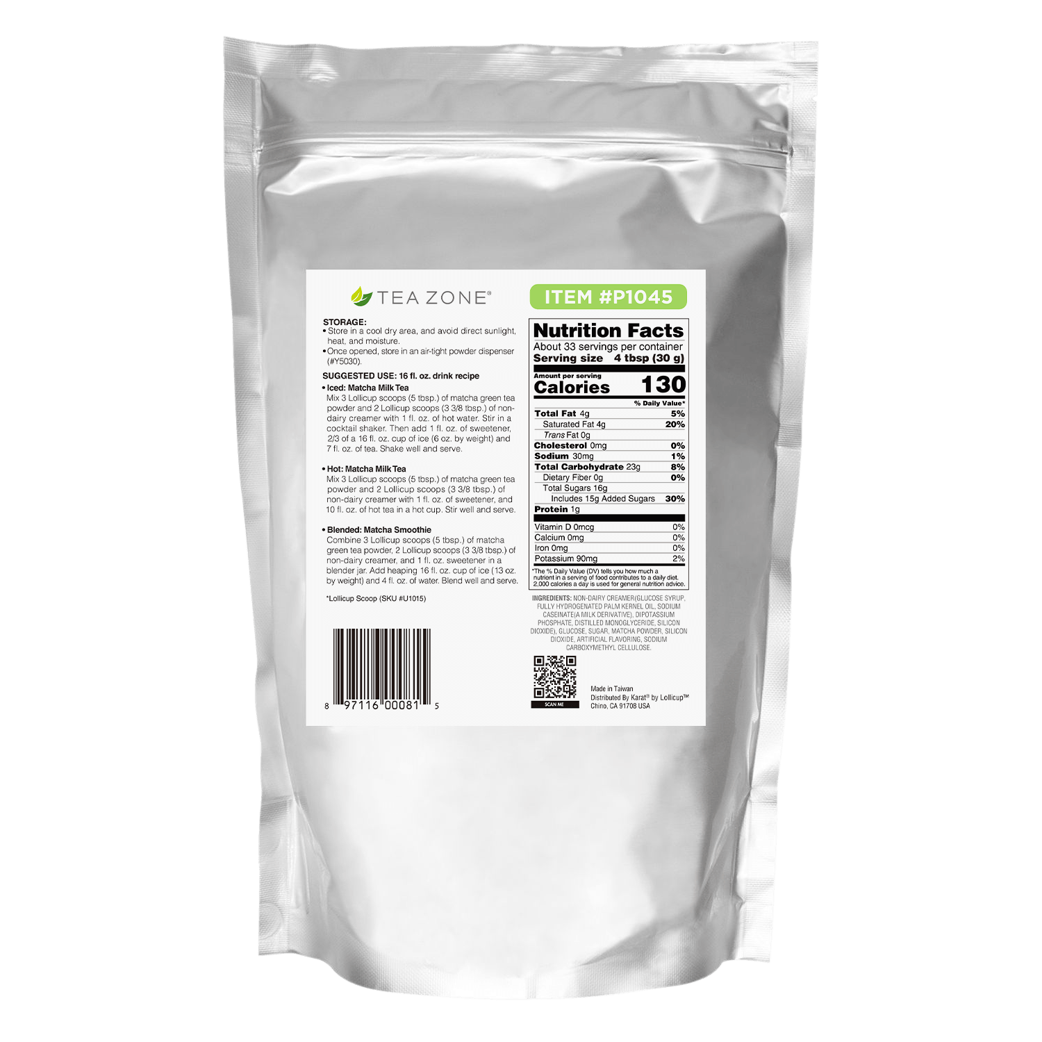 Matcha Green Tea Powder - Bag (2.2 lbs)