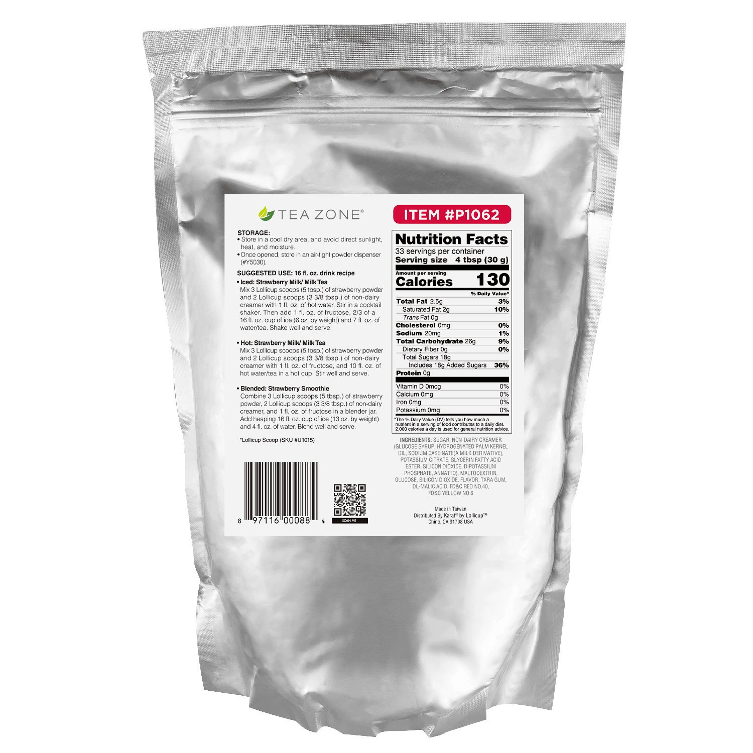 Strawberry Powder - 2.2 lbs