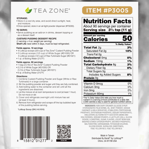 Tea Zone Custard Pudding Mix - Bag (2.2 lbs)