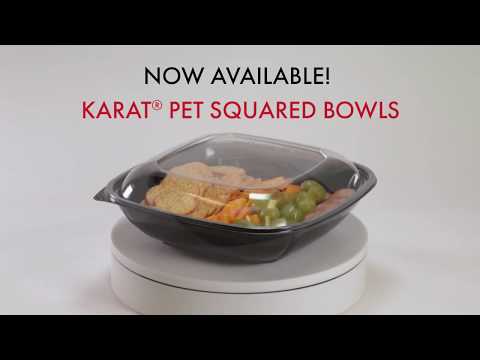 Karat 48oz PET Square Bowl, Black - 300 pcs