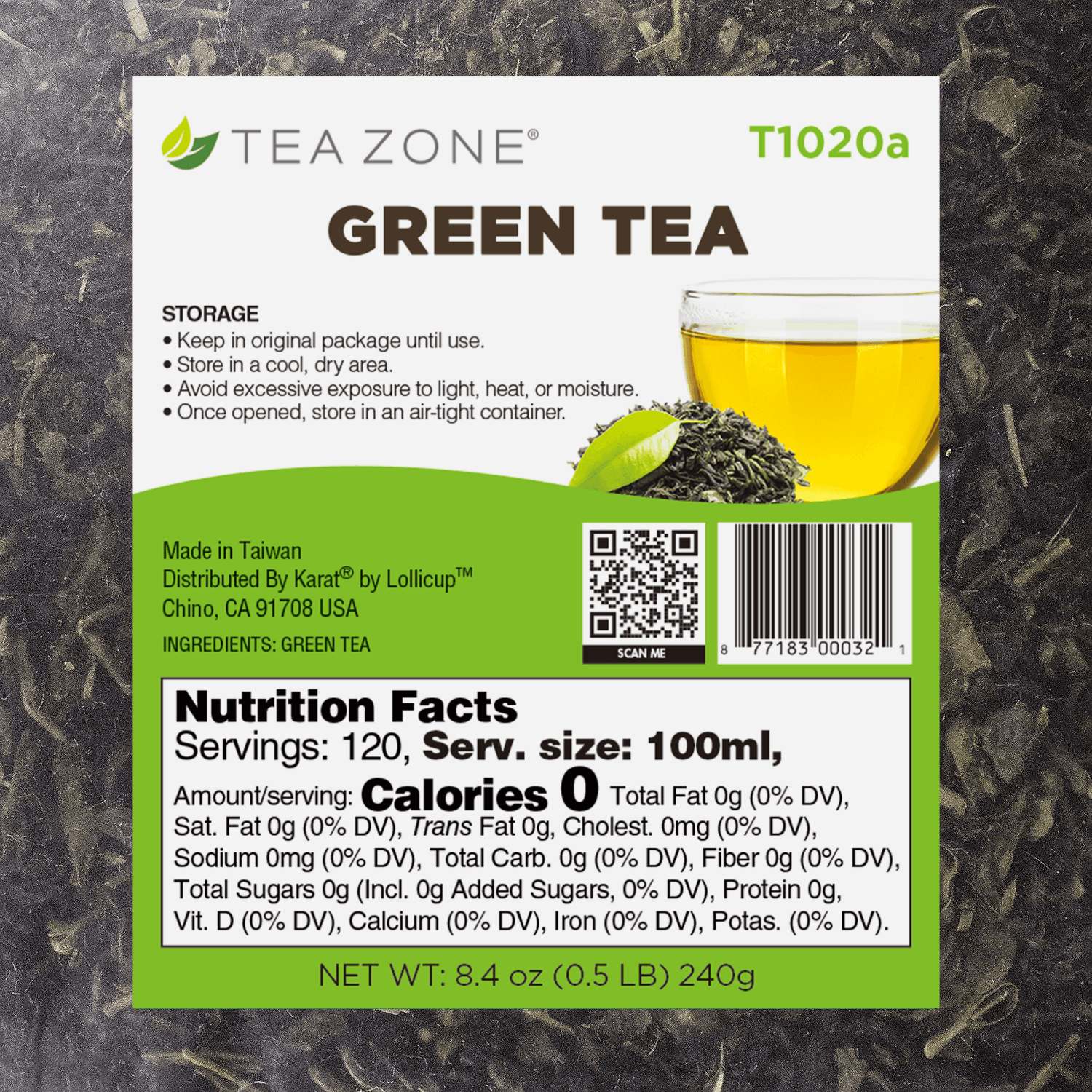 Green Tea Leaves - Case of 25 bags