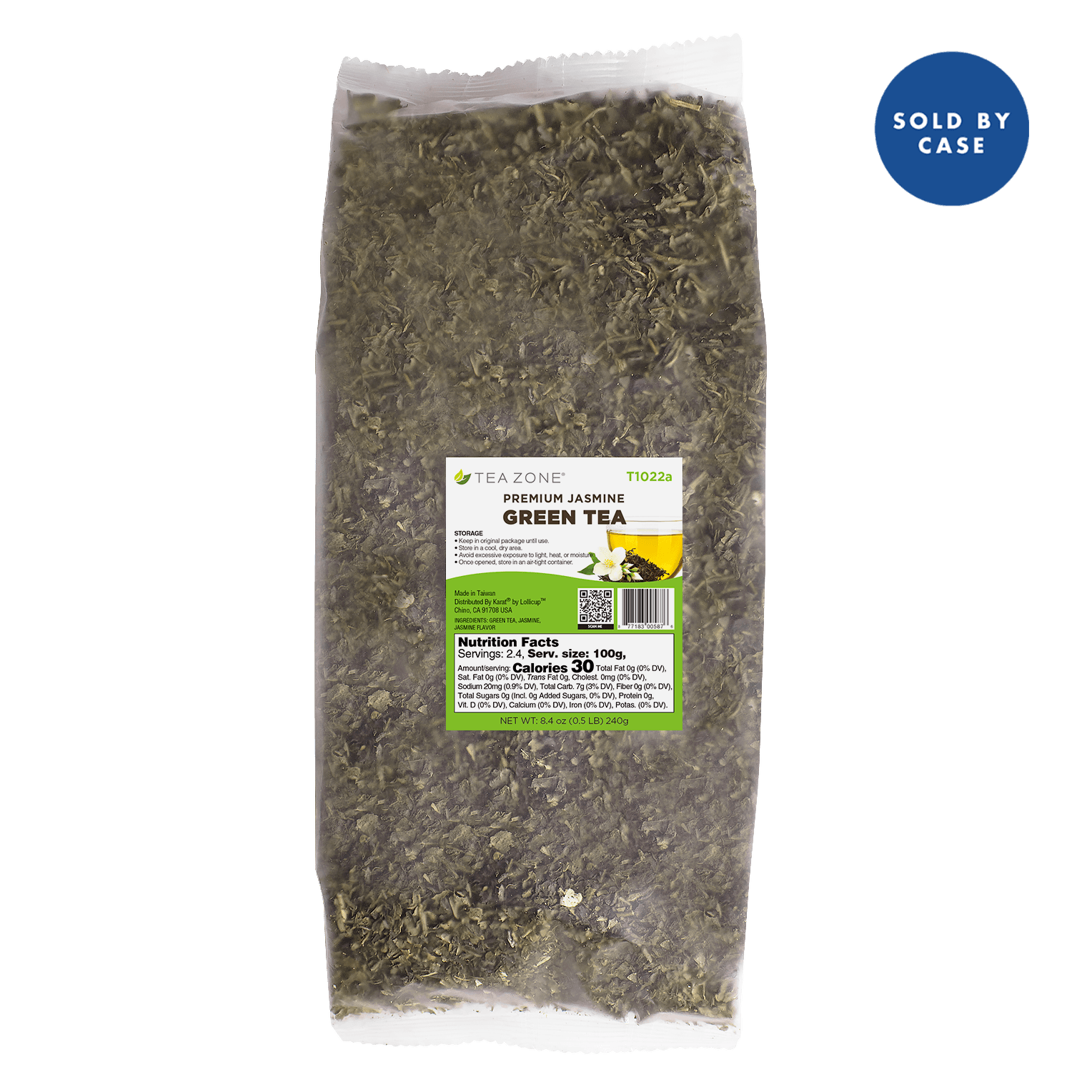 Tea Zone Premium Jasmine Green Tea Leaves - Case of 25 bags