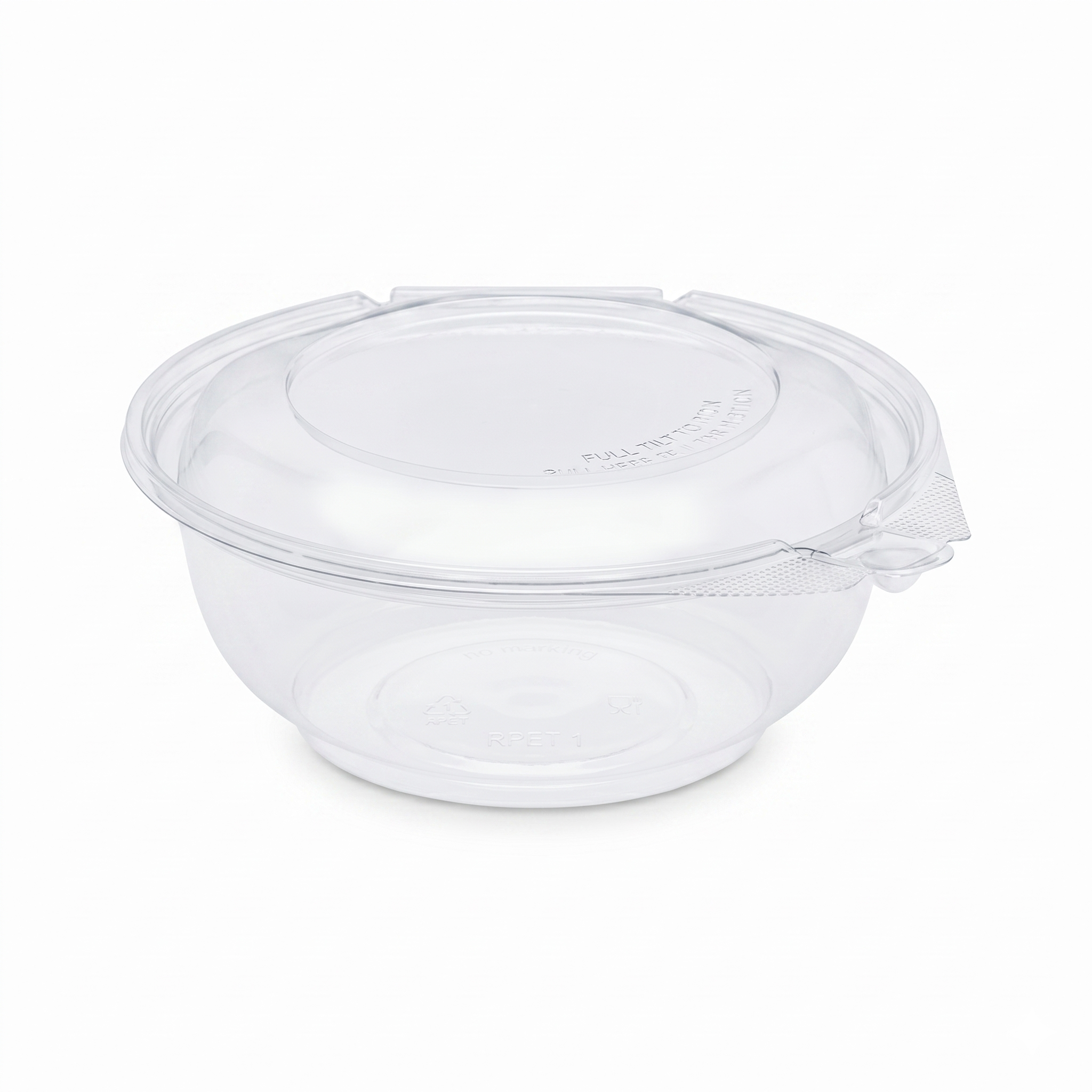 [240 sets] 24 oz Disposable Tamper Resistant Hinged Salad Bowls | PET