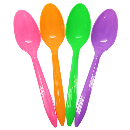 Plastic Tea Spoons | Medium Weight (Rainbow) - 1,000 pcs