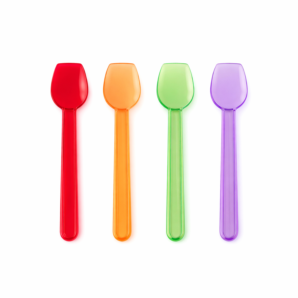 [2,000 ct] PS Plastic Gelato Spoons, Rainbow