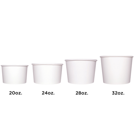 [600 ct] 24 oz Paper Food Containers | 142 mm | White – LollicupStore