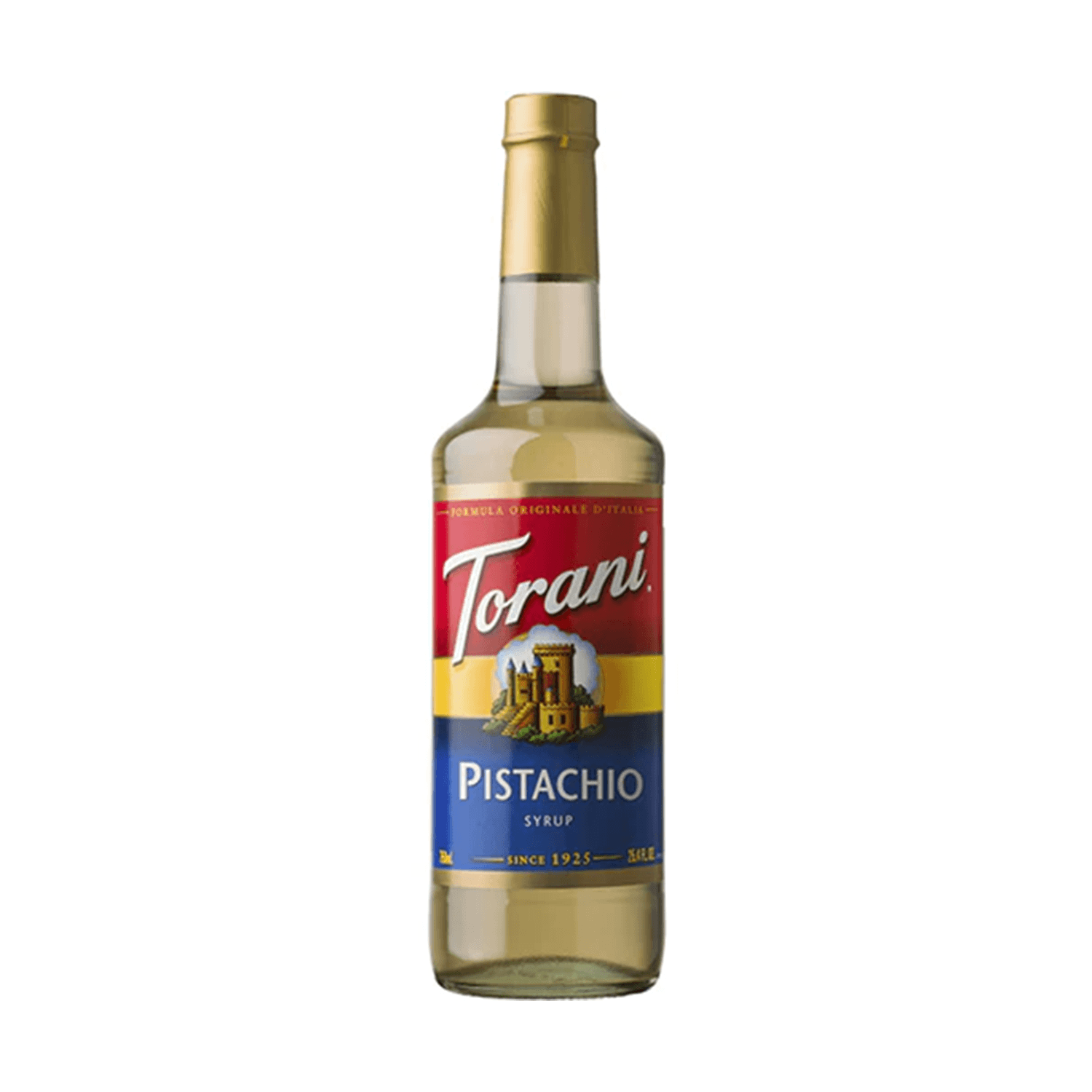 Torani Pistachio Syrup in clear 750 mL Bottle