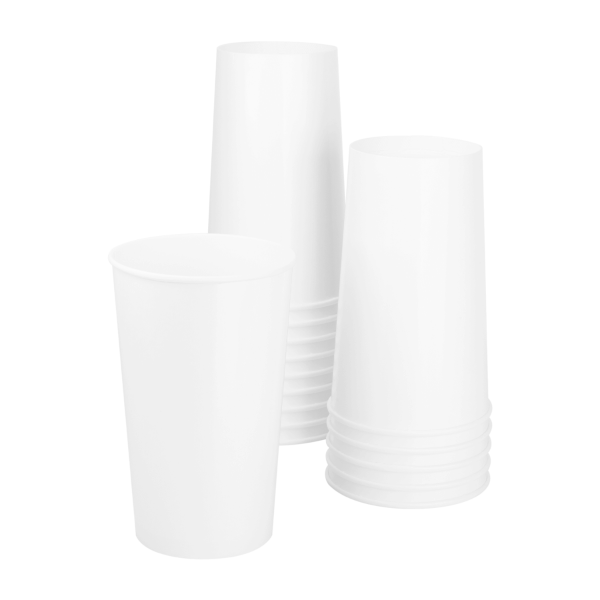 White Karat 44 oz Cold Paper Cup stacked