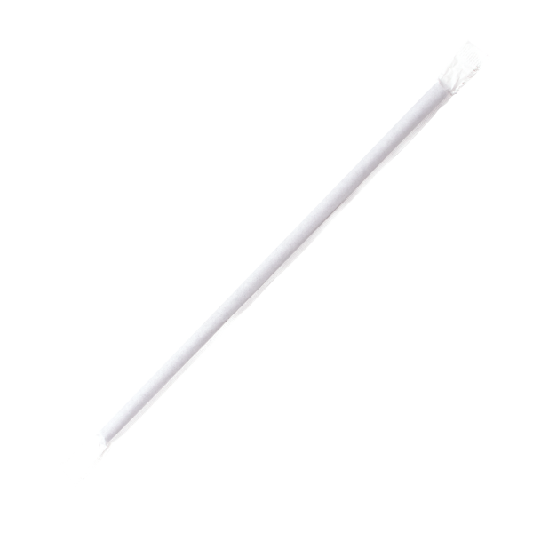 Plastic Straws 7.75'' Flexible Jumbo Straws (5mm) Wrapped in Paper - Clear  - 10,000 count