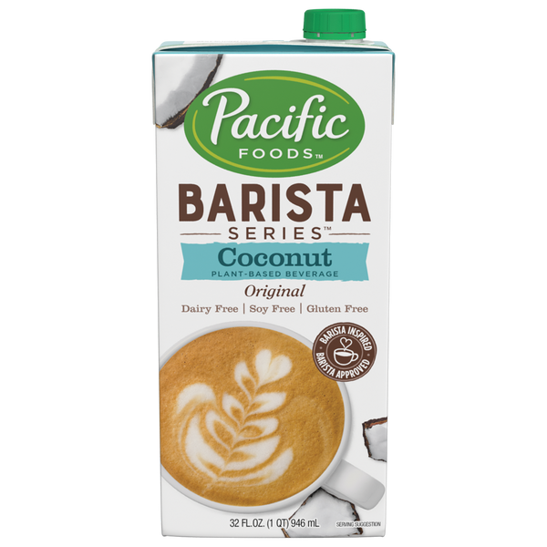 Pacific Barista Series Original Coconut Beverage in a 32 oz carton