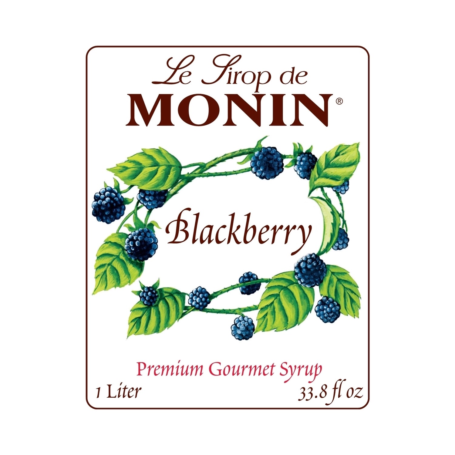 Monin Blackberry Syrup brand label
