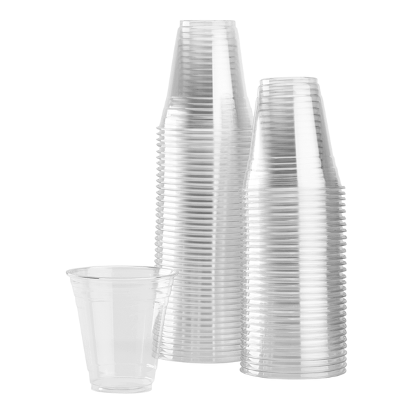Karat 12oz PET Plastic Cold Cups stacked