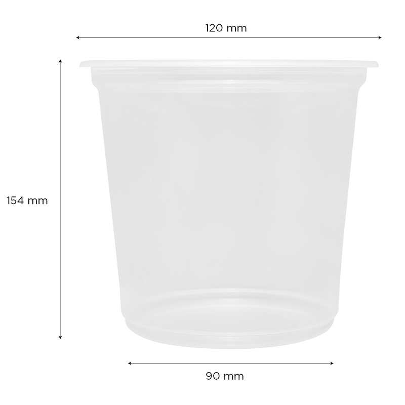 Clear Karat 25oz PP Plastic Flat Rim Extra Wide Cold Cup Measurements
