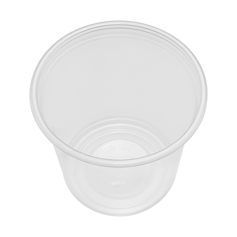 Clear Karat 25oz PP Plastic Flat Rim Extra Wide Cold Cup