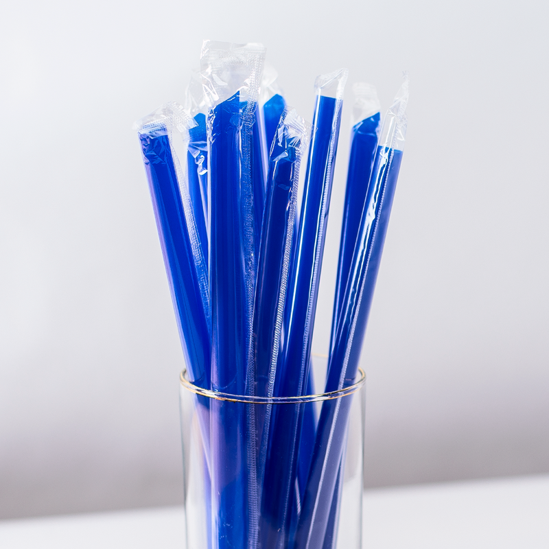 Blue Karat 9'' Colossal Straw (10mm) Poly Wrapped