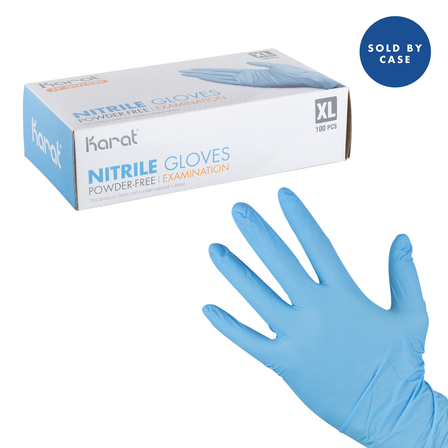 Karat Nitrile Powder-Free Gloves (Blue), X-Large - 1,000 pcs
