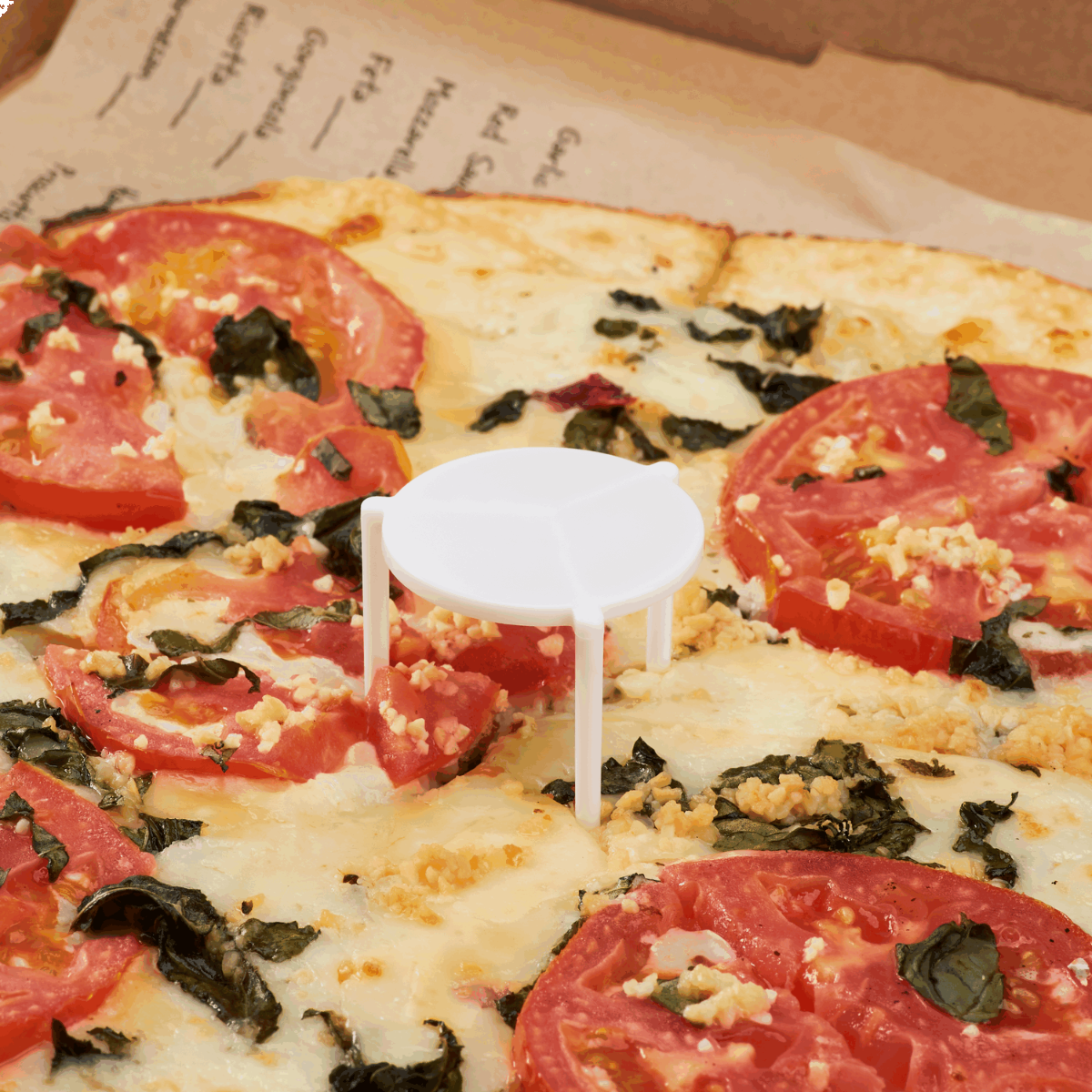 White Karat 1.6" Pizza Saver in pizza