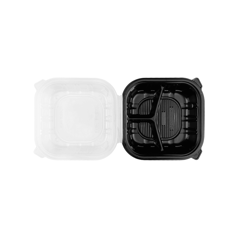 Genpak Clear 3 Compartment Hinged Container Case