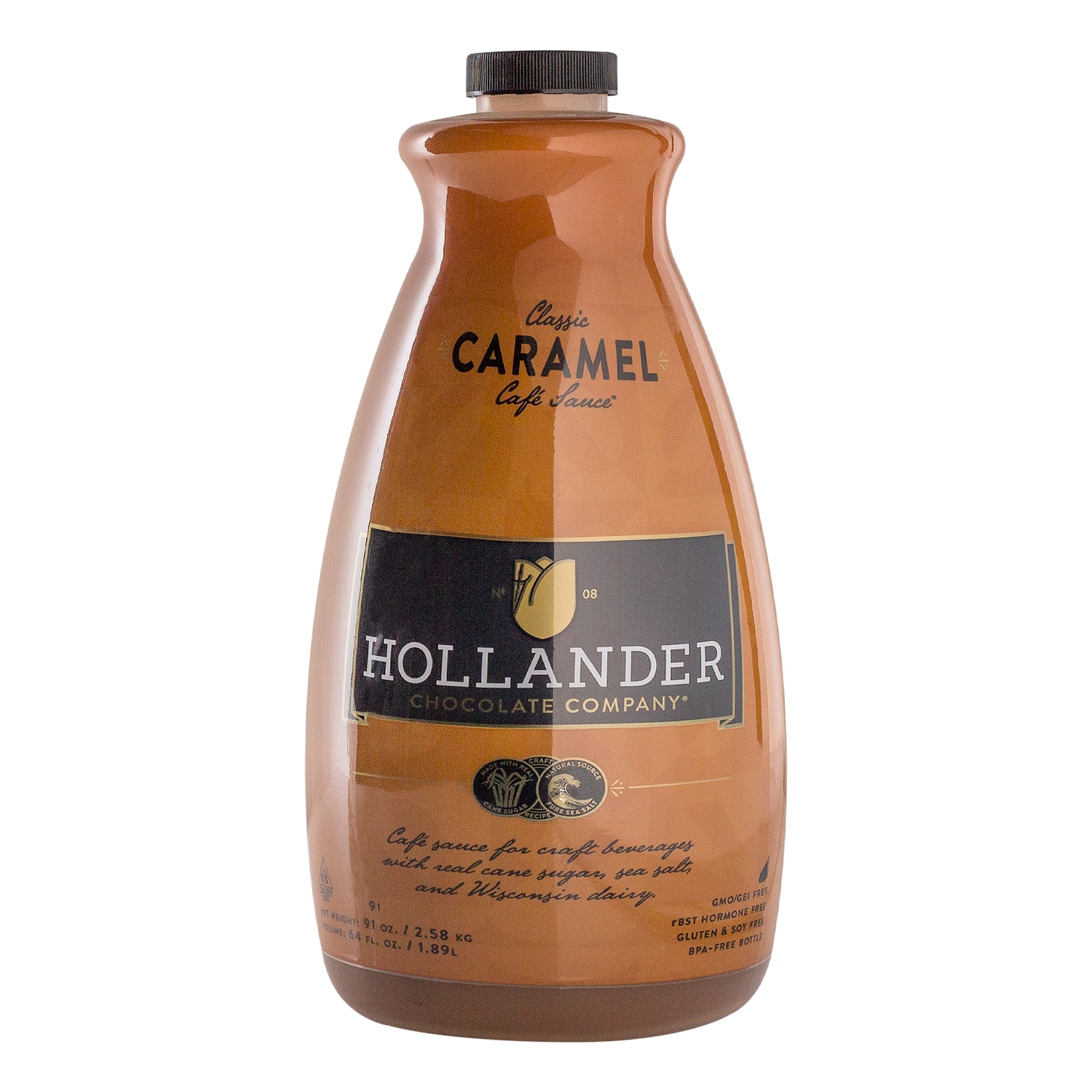 Hollander Classic Koffiebar Caramel Sauce in bronze 64 fl oz bottle