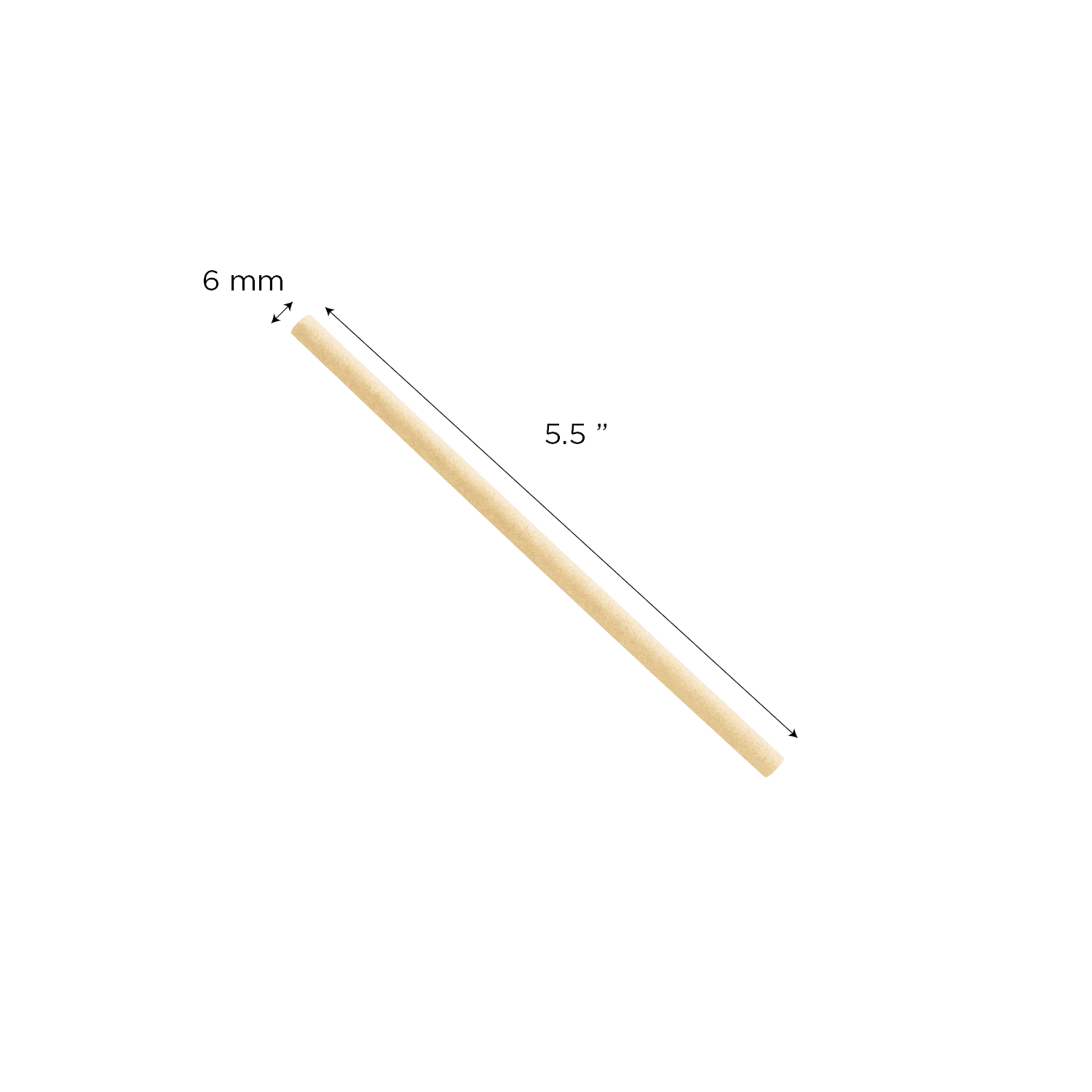 Karat Earth Bamboo Fiber Cocktail 5.5'' Straw measurements