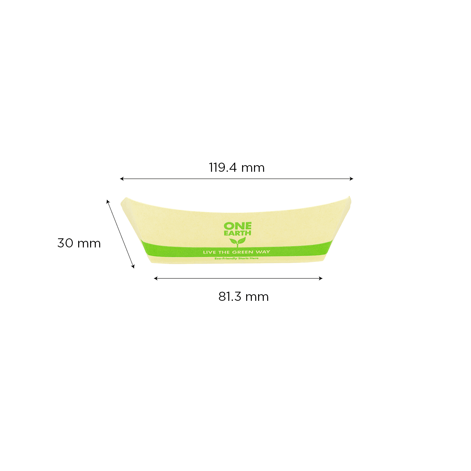 Karat Earth 0.5 lb Bamboo Natural Food Tray dimensions