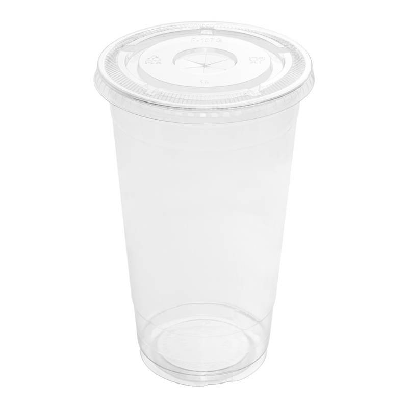 Clear Karat Earth 32oz PLA Eco-Friendly Cup with lid