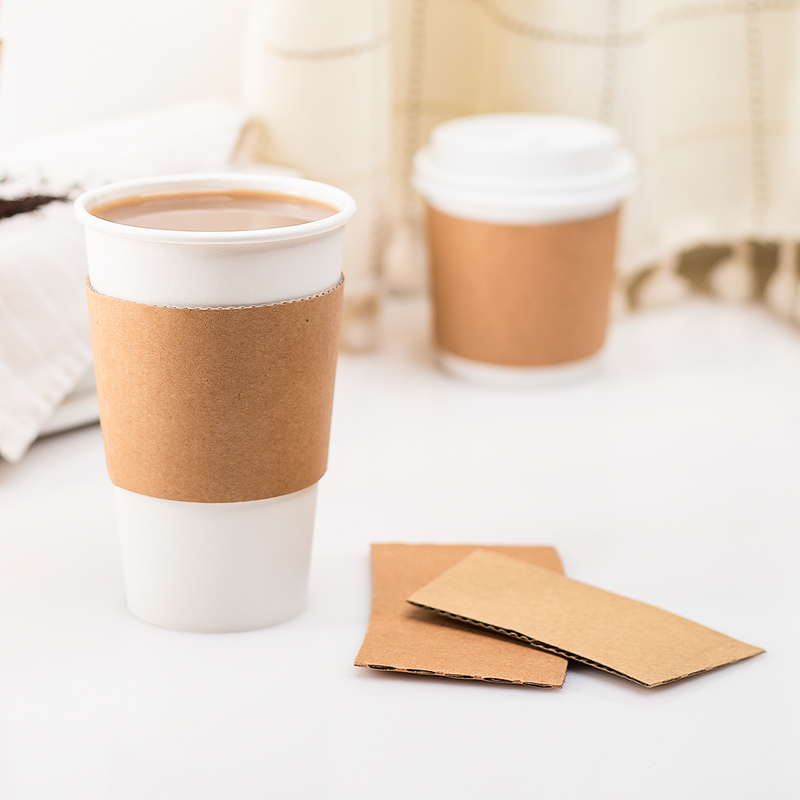 Coffee Sleeves - 8oz Traditional Cup Jackets - Kraft - 1,000 ct