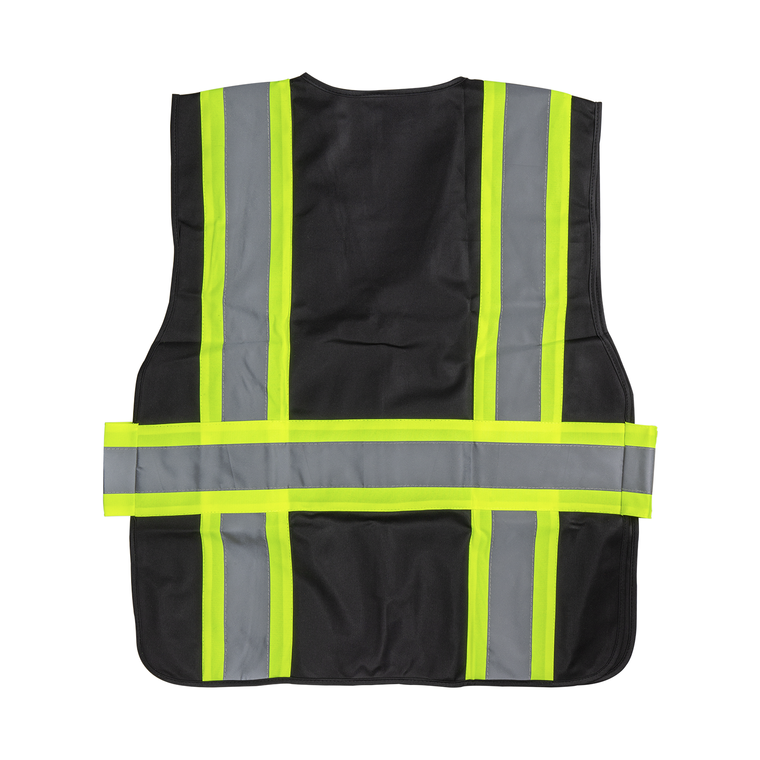 Karat High Visibility Reflective Safety Vest with Zipper Fastening (Black), Large - 1 pc