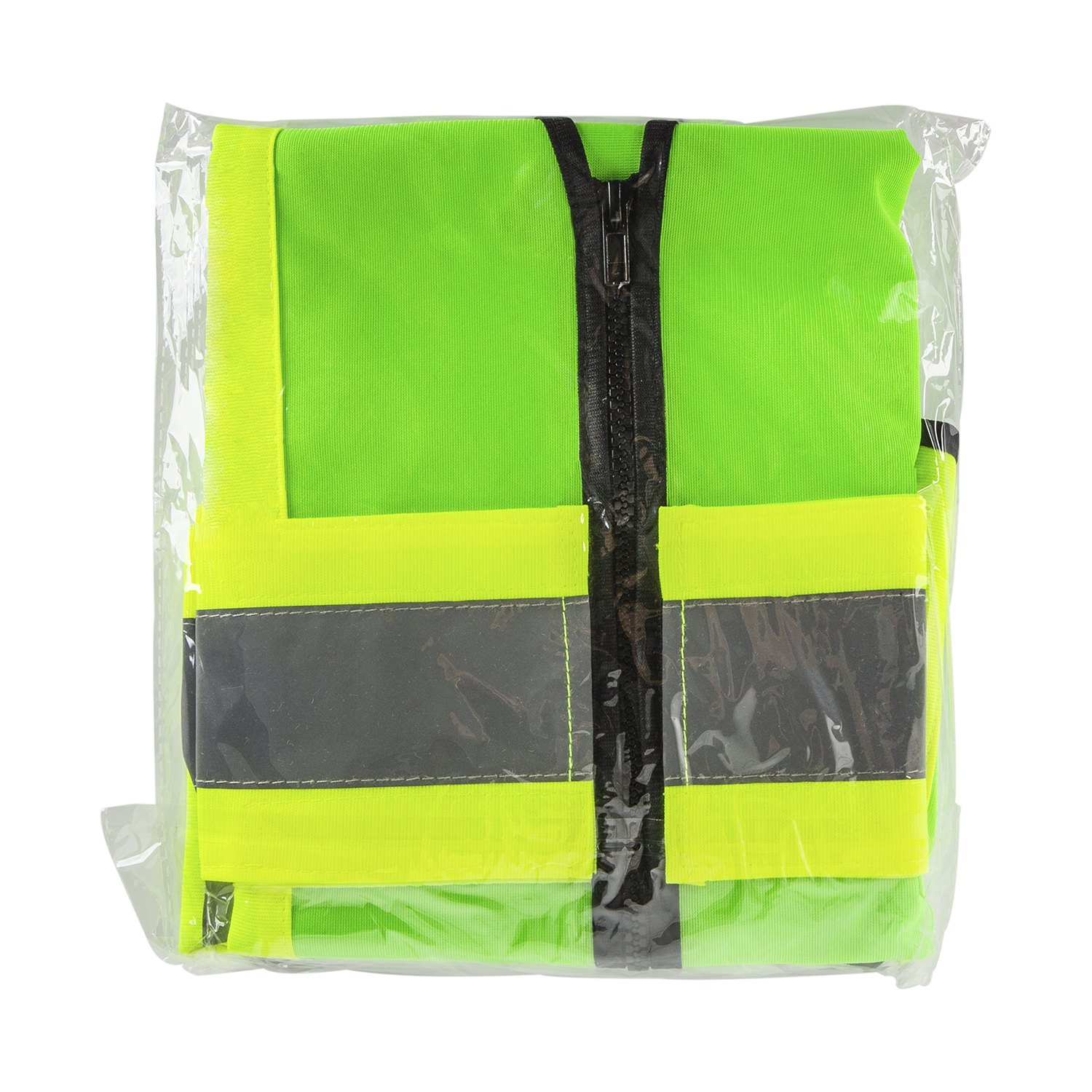 Karat High Visibility Reflective Safety Vest with Zipper Fastening (Green), Large - 1 pc