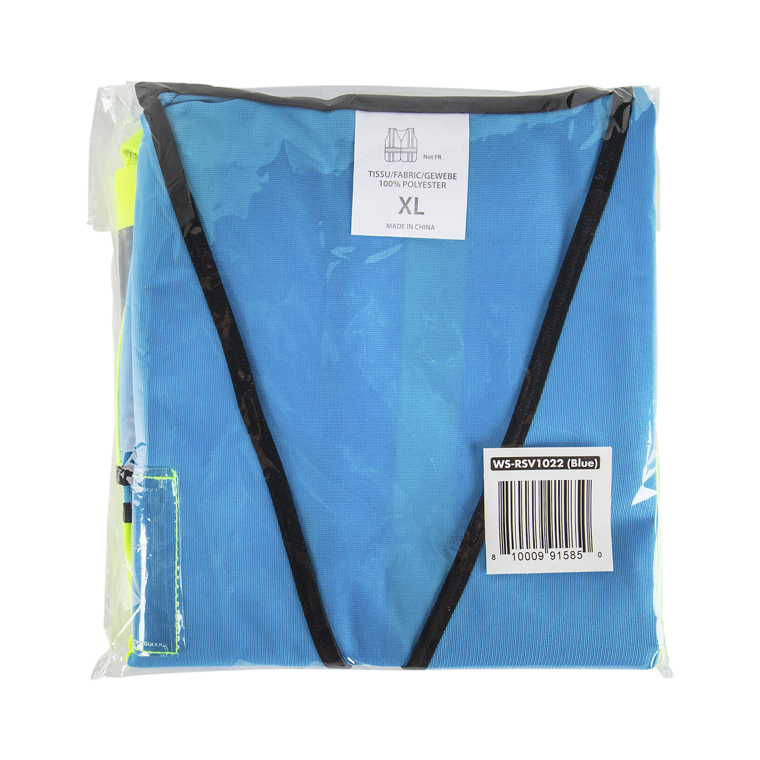 Karat High Visibility Reflective Safety Vest with Zipper Fastening (Blue), X-Large - 1 pc