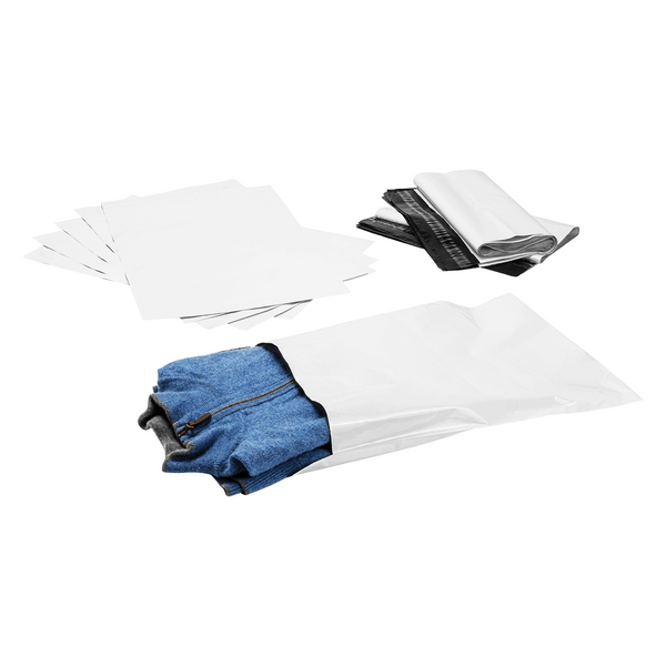 White Karat Polyethylene Mailer with Tamper-Evident Adhesive Closure, 11''x15'' Polymailer