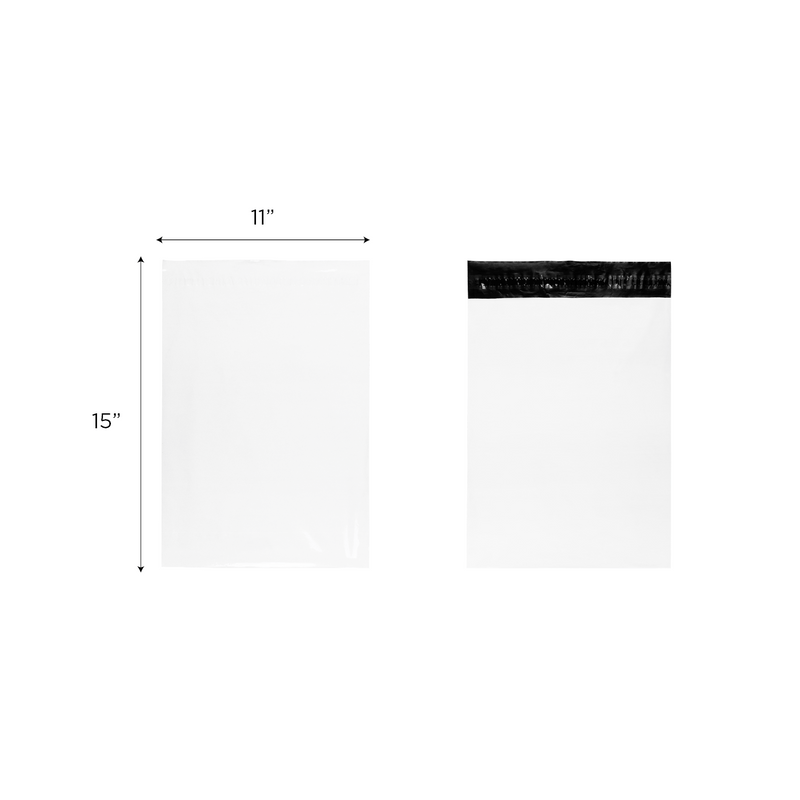 White Karat Polyethylene Mailer with Tamper-Evident Adhesive Closure, 11''x15'' measurements