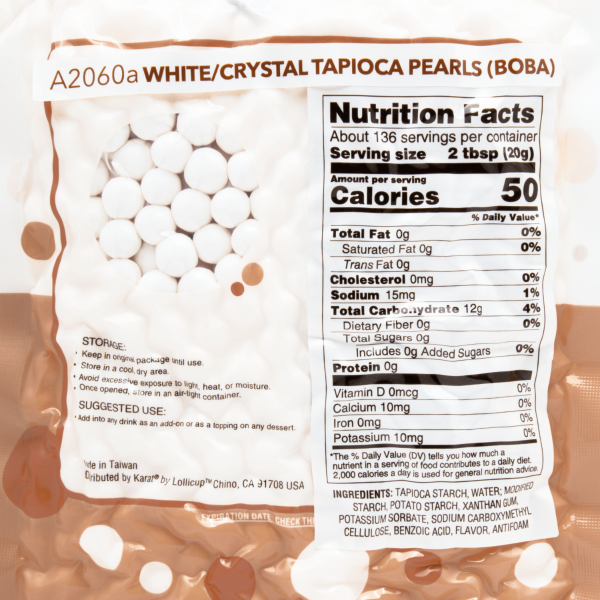 Tea Zone White Tapioca Pearls (Boba) - Bag (6 lbs)