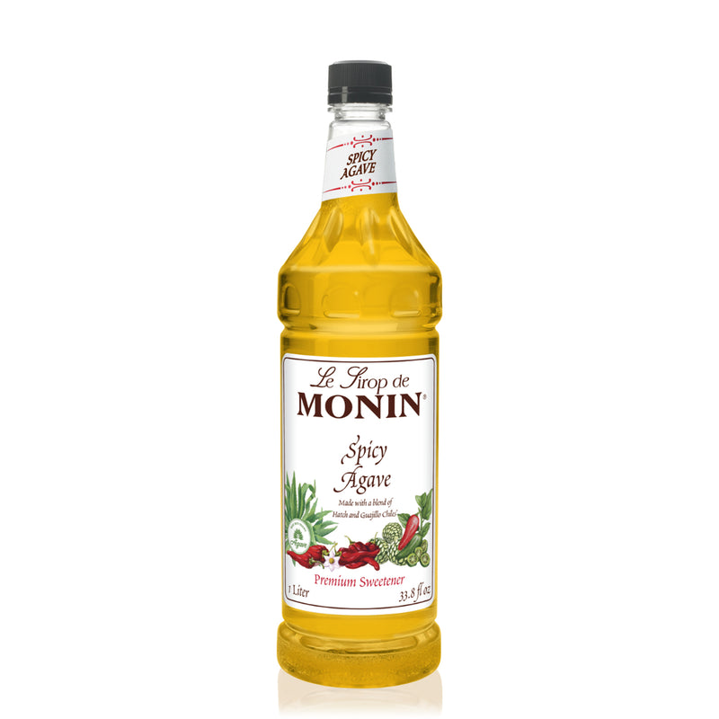 Monin Spicy Agave Sweetener in clear 1 L Bottle