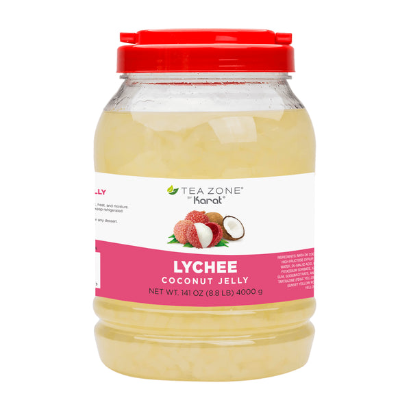 Tea Zone Lychee Coconut Jelly in 8.8 lb jar