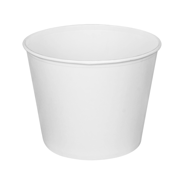 White Karat 130oz Food Buckets with Paper Lids