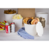 White Karat 130oz Food Buckets with Paper Lids with donuts, popcorn, and chicken