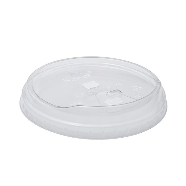 Clear Karat 107mm Strawless Sipper lid for 32oz PET Plastic cup