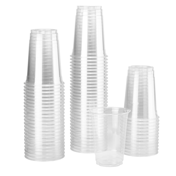 Karat 10oz PET Plastic Cold Cups Stacked
