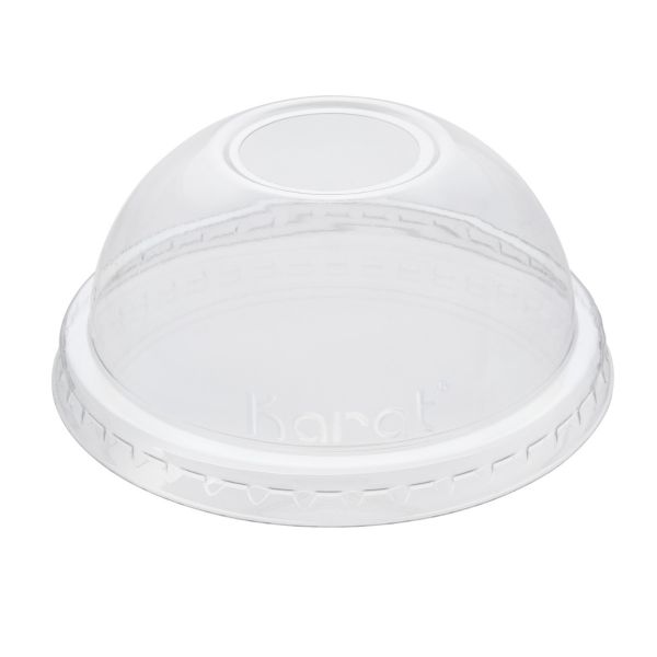 Clear Karat 90mm PET Dome Lid for 12-22 oz Paper Cold Cup