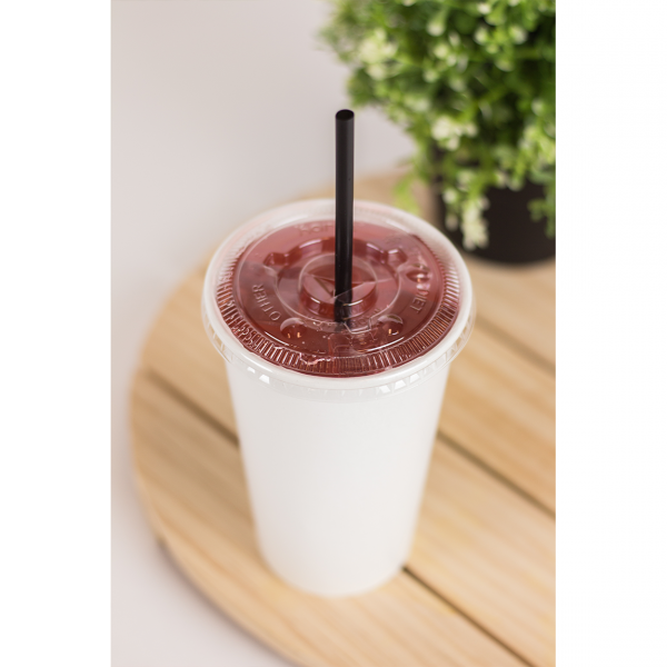 White Karat 16oz Paper Cold Cups with smoothie