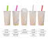 Karat 22oz Paper Cold Cups  with flat and dome lids and all different straws