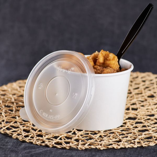 32 oz PP Plastic Food Container Flat Lids (115mm) - 500 pcs