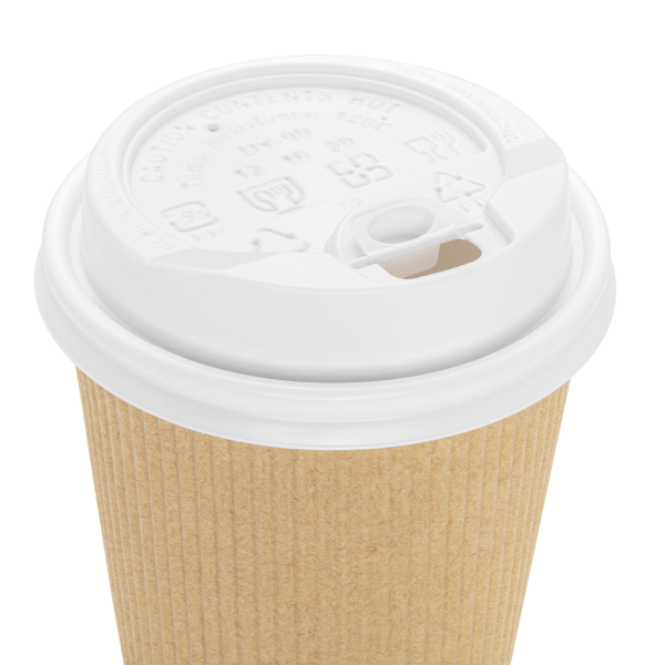 White Karat 10-24oz Enclosure Lid on cup